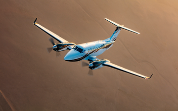 Uma das aeronaves que serão expostas no evento e fará voos de demonstração é o Beechcraft King Air 360 - Textron Aviation